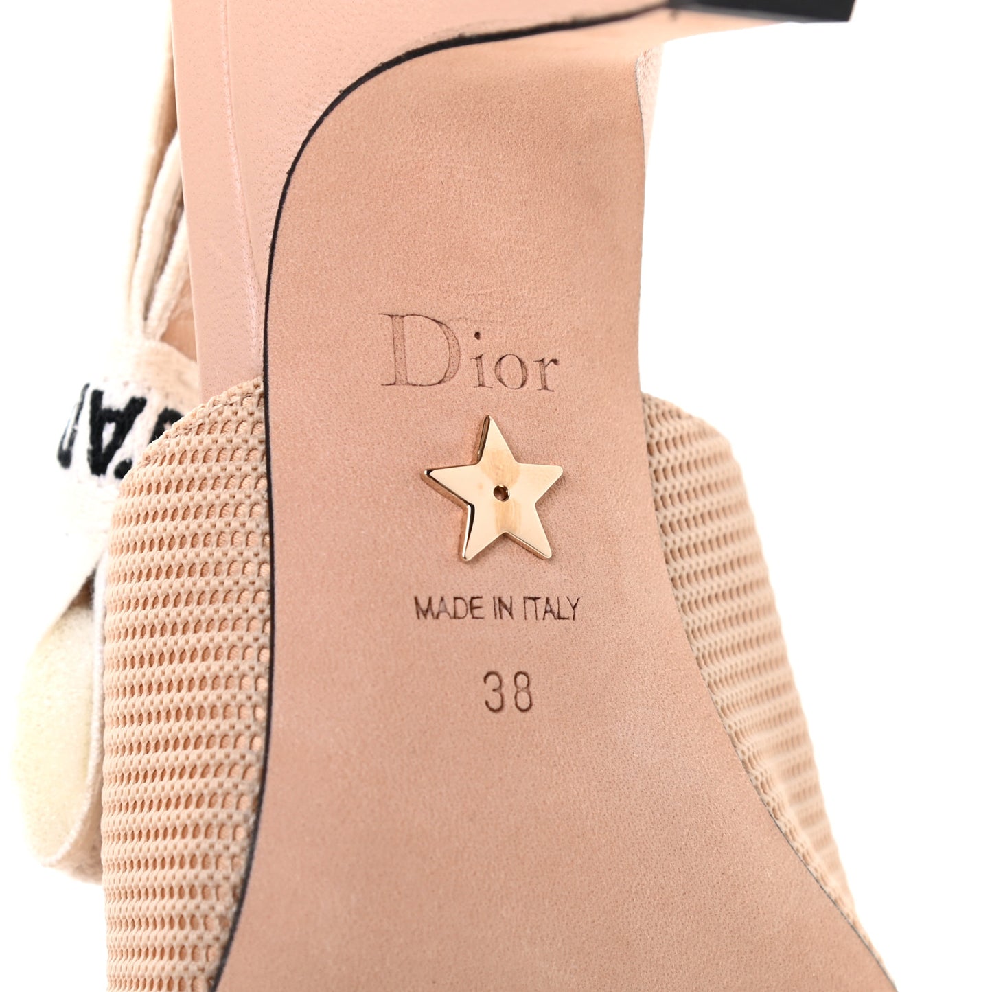 Technical Canvas Ribbon J Adior Slingback 65mm Pumps 38 Powder Nude