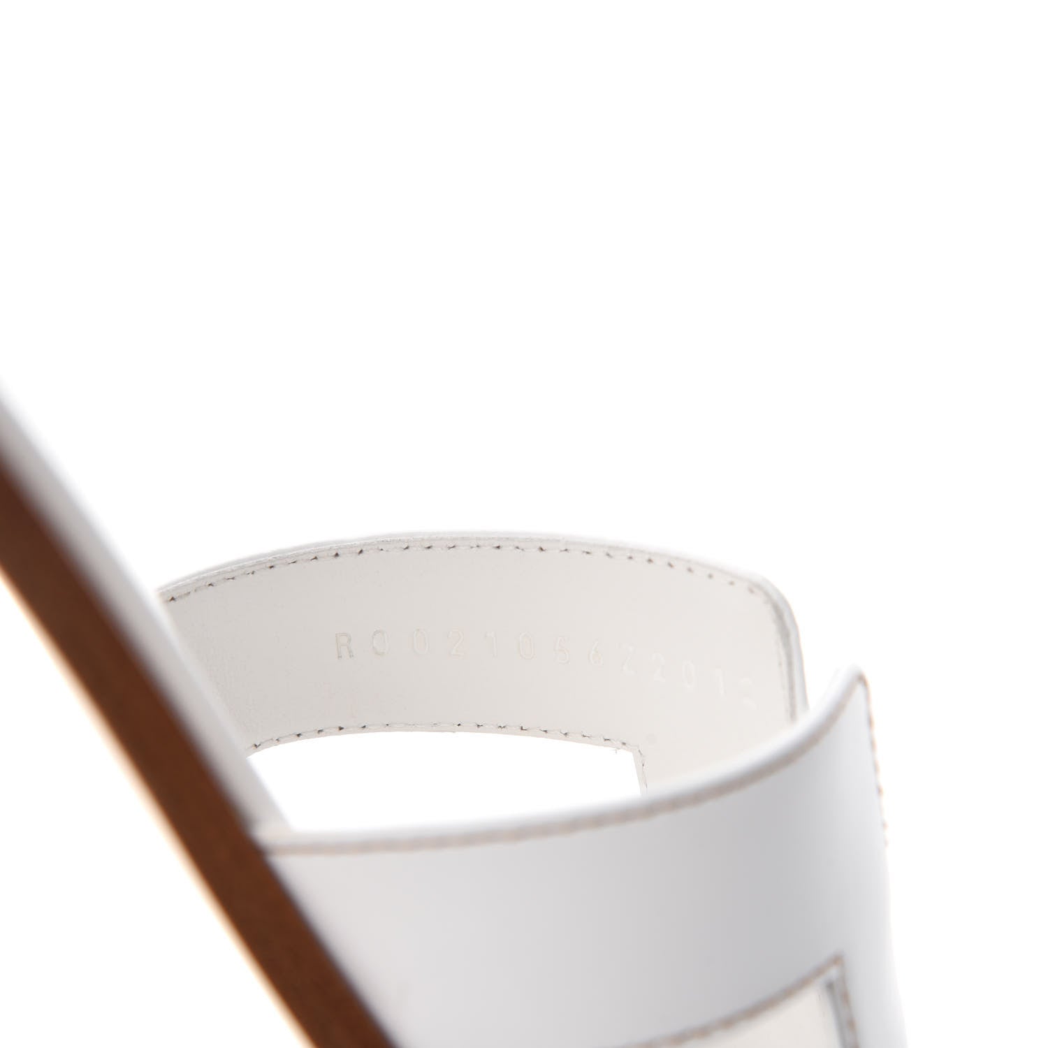 Hermes Box Calfskin Oran Sandals 38 White 8 of 8
