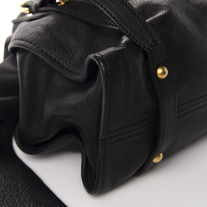 Miu Miu Vitello Drawstring Bow Satchel Black 6 of 11