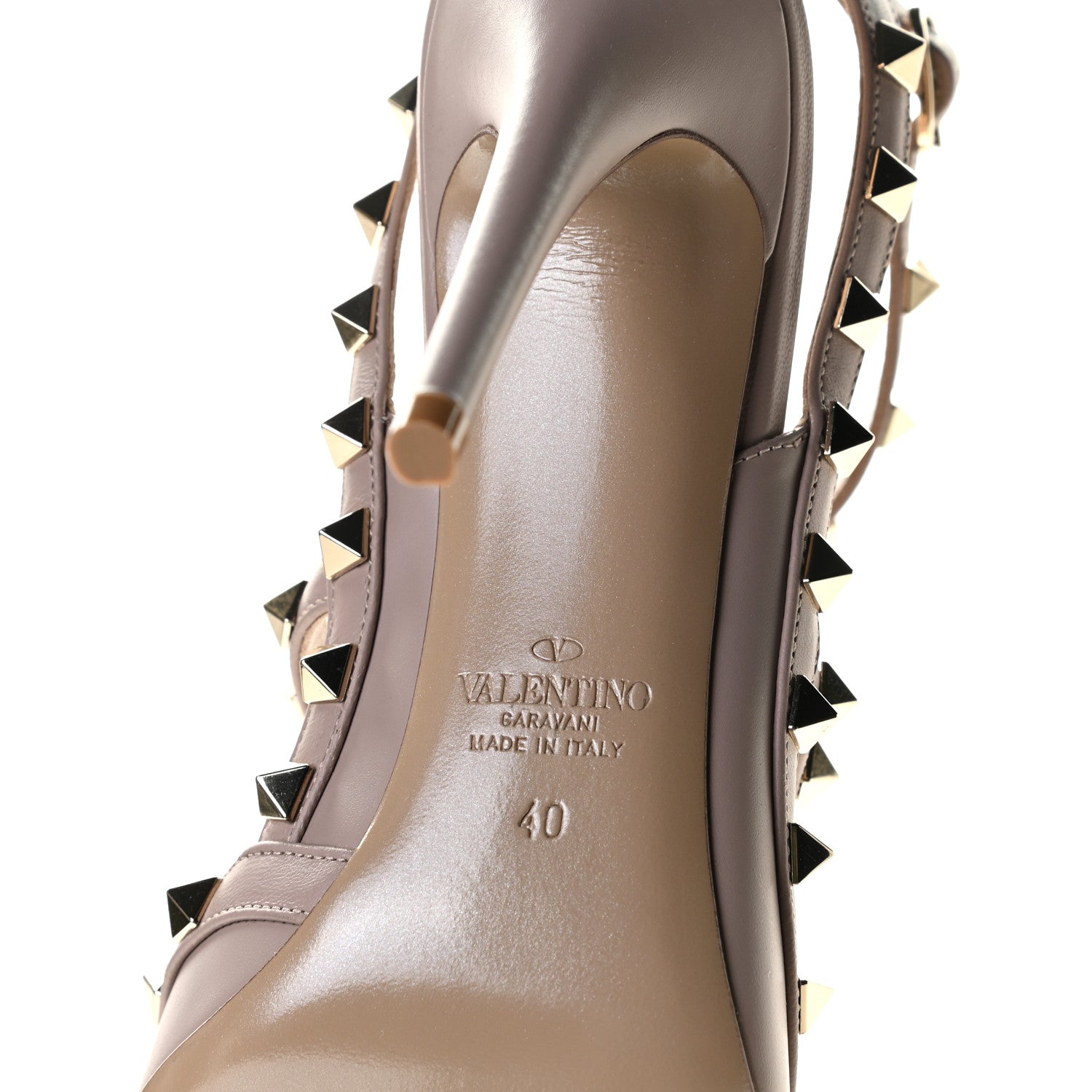 Valentino Garavani Nappa Rockstud Ankle Strap Pumps 40 Poudre 7 of 11
