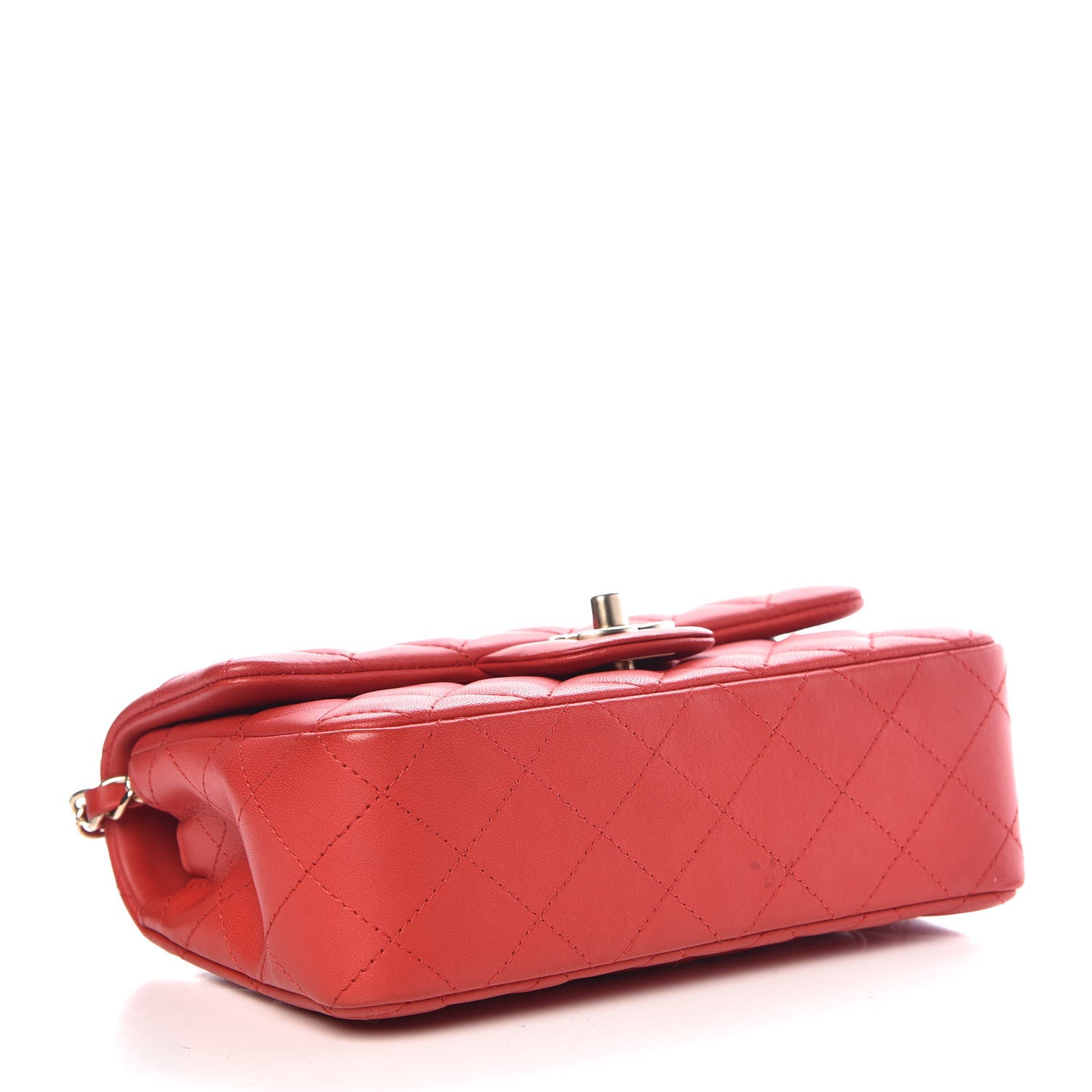 Chanel Lambskin Quilted Mini Rectangular Flap Red 4 of 12