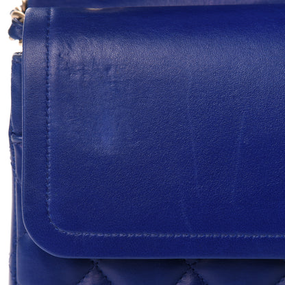 Chanel Lambskin Quilted Jumbo Double Flap Blue 15 of 22
