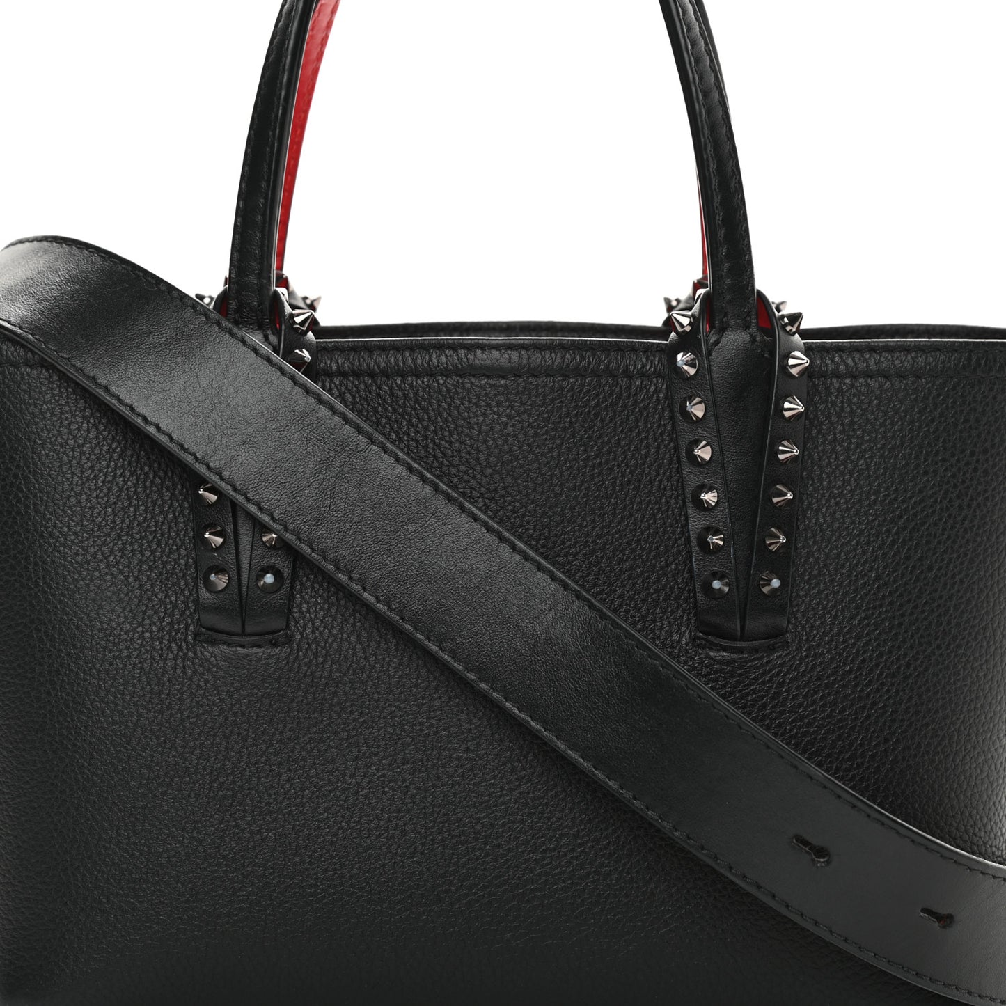 Calfskin Spikes Mini East West Cabata Tote Black