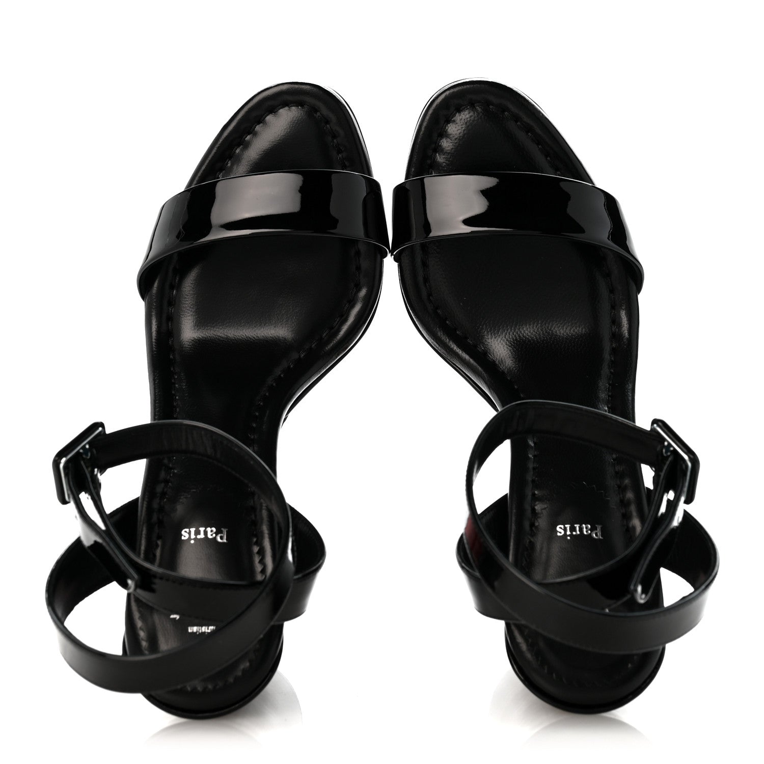 Christian Louboutin Patent Movida Sabina 130 Sandals 37 Black 2 of 9