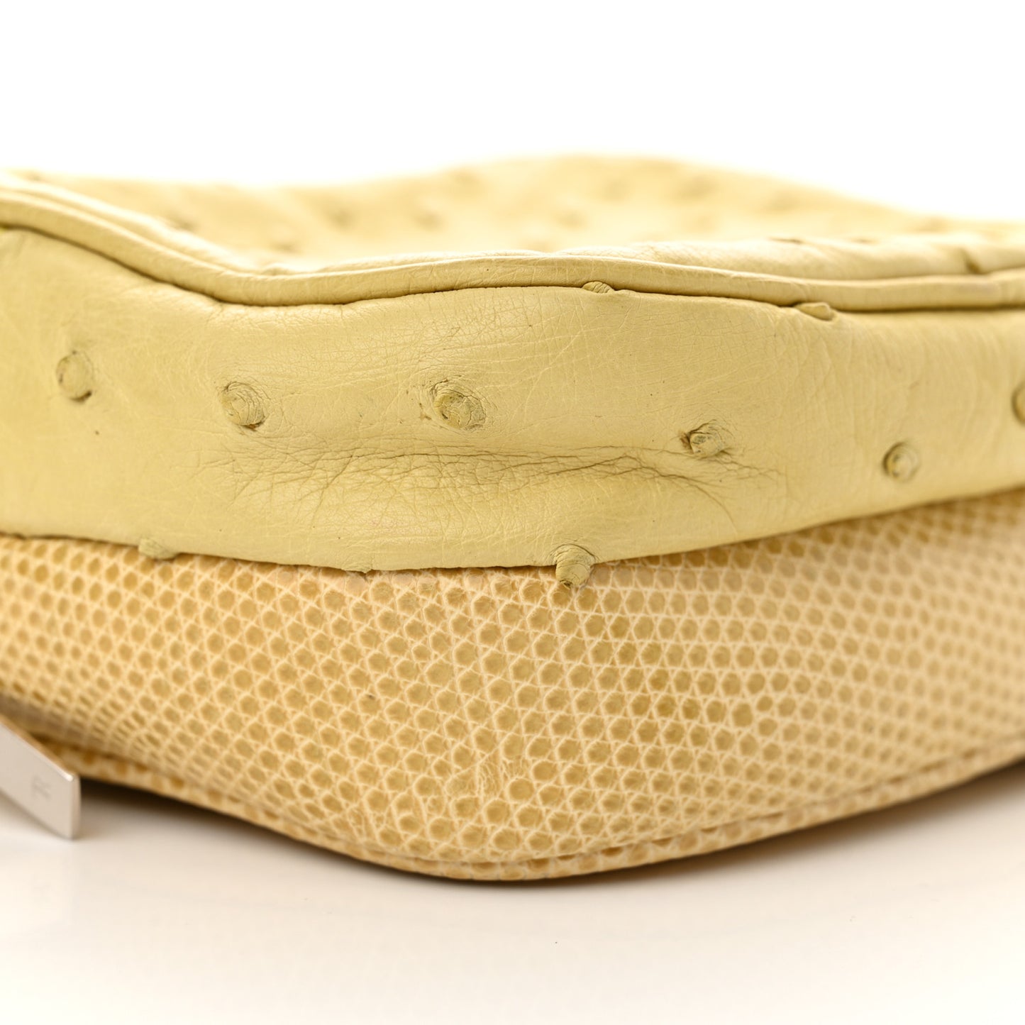 Ostrich Lizard Mini Twin Crossbody Bag Yellow