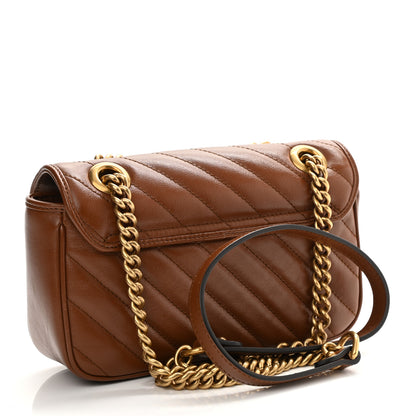 Gucci Azalea Calfskin Matelasse Diagonal Mini GG Marmont Shoulder Bag Cuir 3 of 11