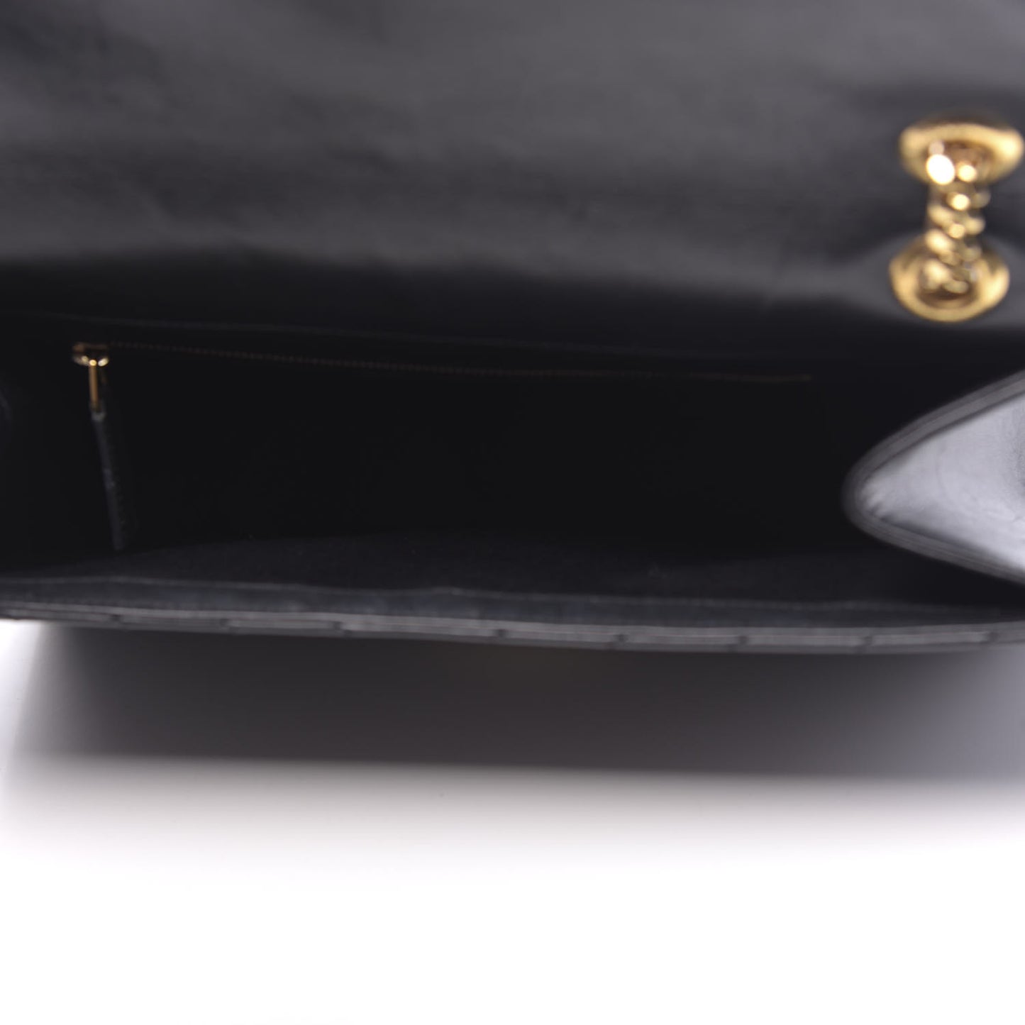 Smooth Calfskin Matelasse Chevron Large Monogram Satchel Black