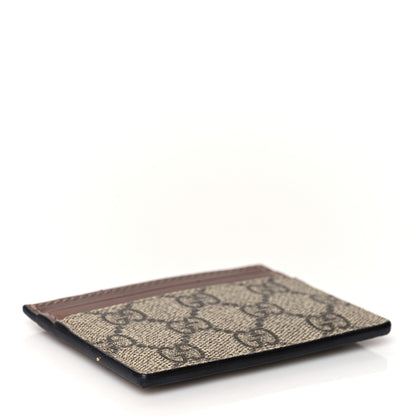 Gucci GG Supreme Monogram Calfskin Card Holder Beige Ebony Cuir 4 of 11