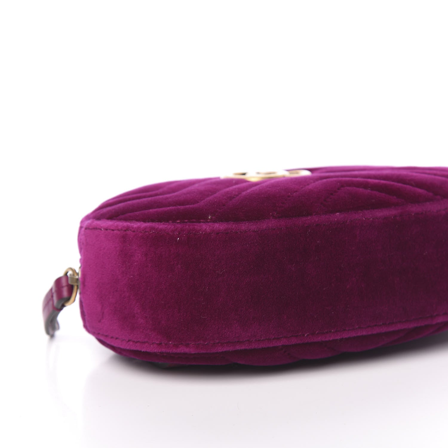 Gucci Velvet Matelasse GG Marmont Belt Bag 85 34 Fuchsia Violet Cyclamen 8 of 10