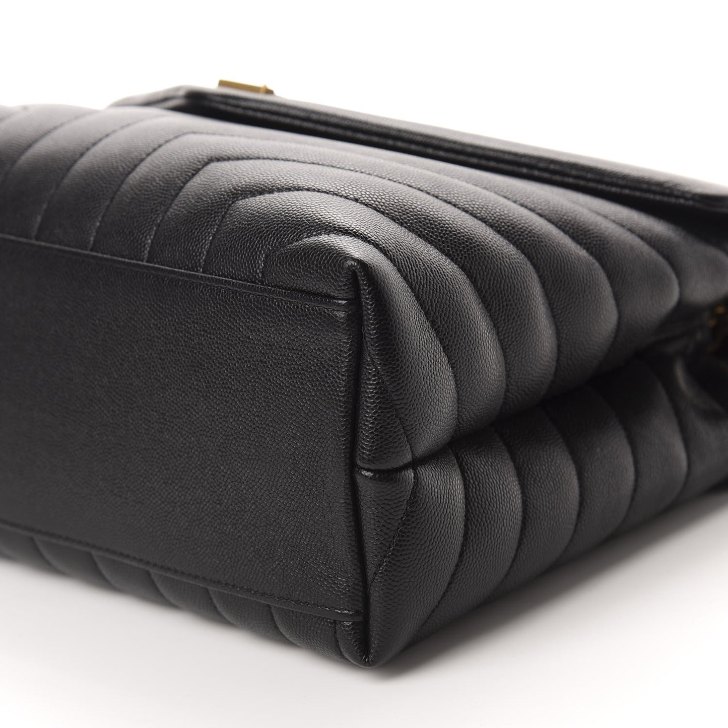 Grain de Poudre Calfskin Y Quilted Monogram Medium Loulou Chain Satchel Black