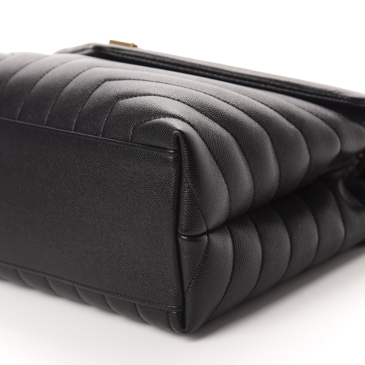 Saint Laurent Grain de Poudre Calfskin Y Quilted Monogram Medium Loulou Chain Satchel Black 7 of 11
