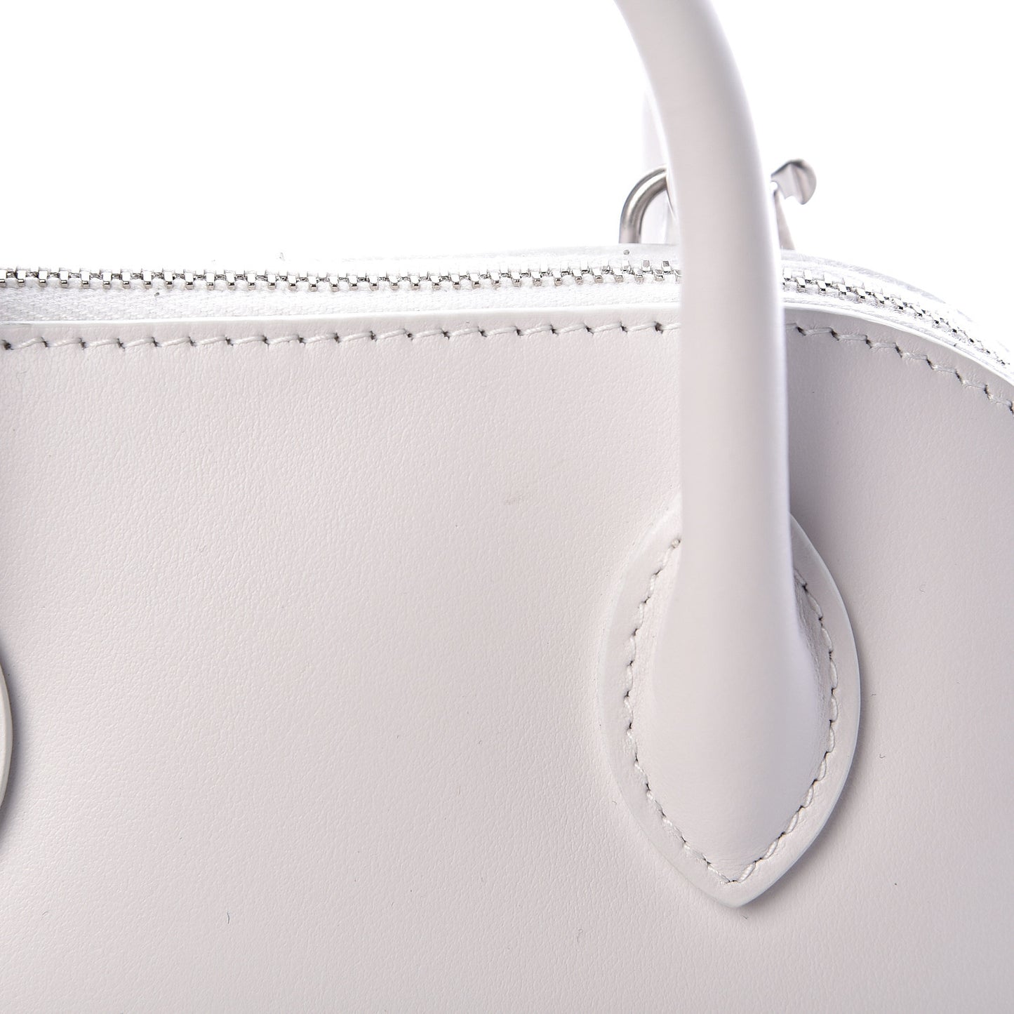Calfskin Lipstick Logo XXS Ville Top Handle Bag White
