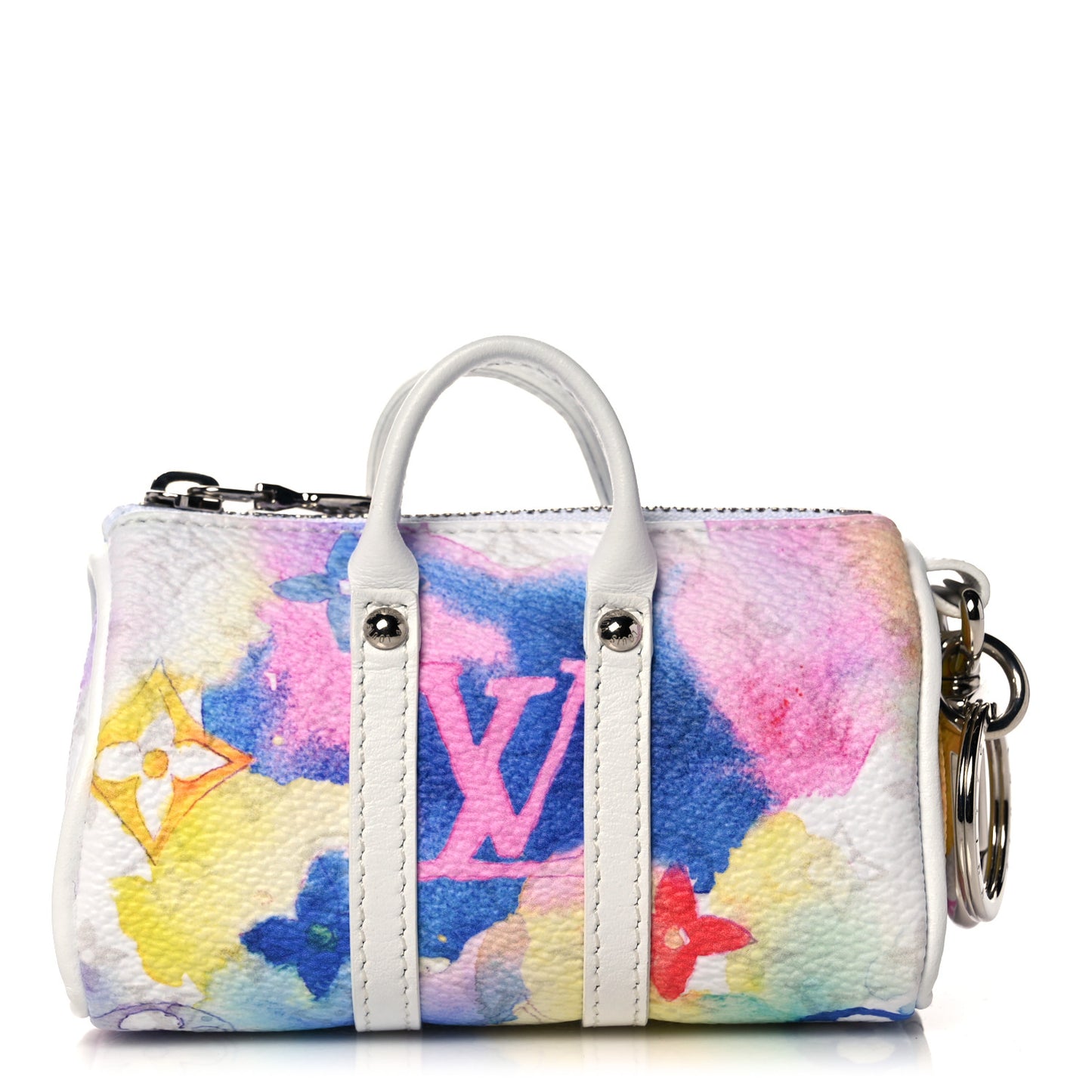 Monogram Watercolor Mini Keepall Bag Charm Key Holder Multicolor