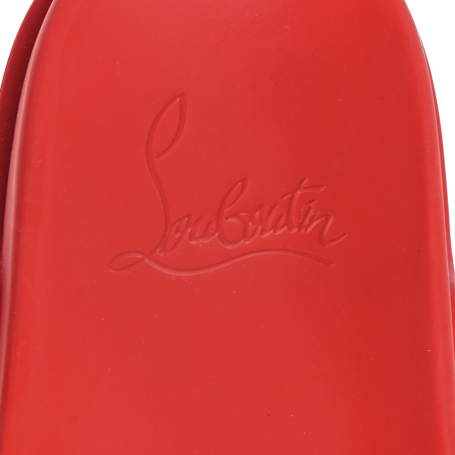 Christian Louboutin LOUBOUTIN Calfskin Spiked Crocodile Embossed Rubber Pool Fun Platform Flat Slide Sandals 44 Red 10 of 10