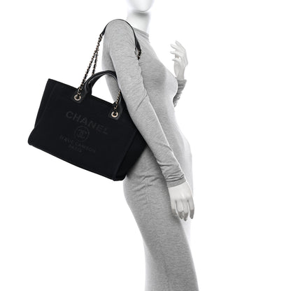 Chanel Mixed Fibers Small Deauville Tote Navy 2 of 11