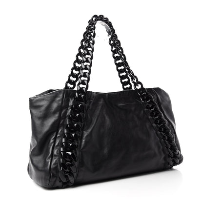 Chanel Calfskin Modern Chain Rhodoid East West Tote Black 3 of 10