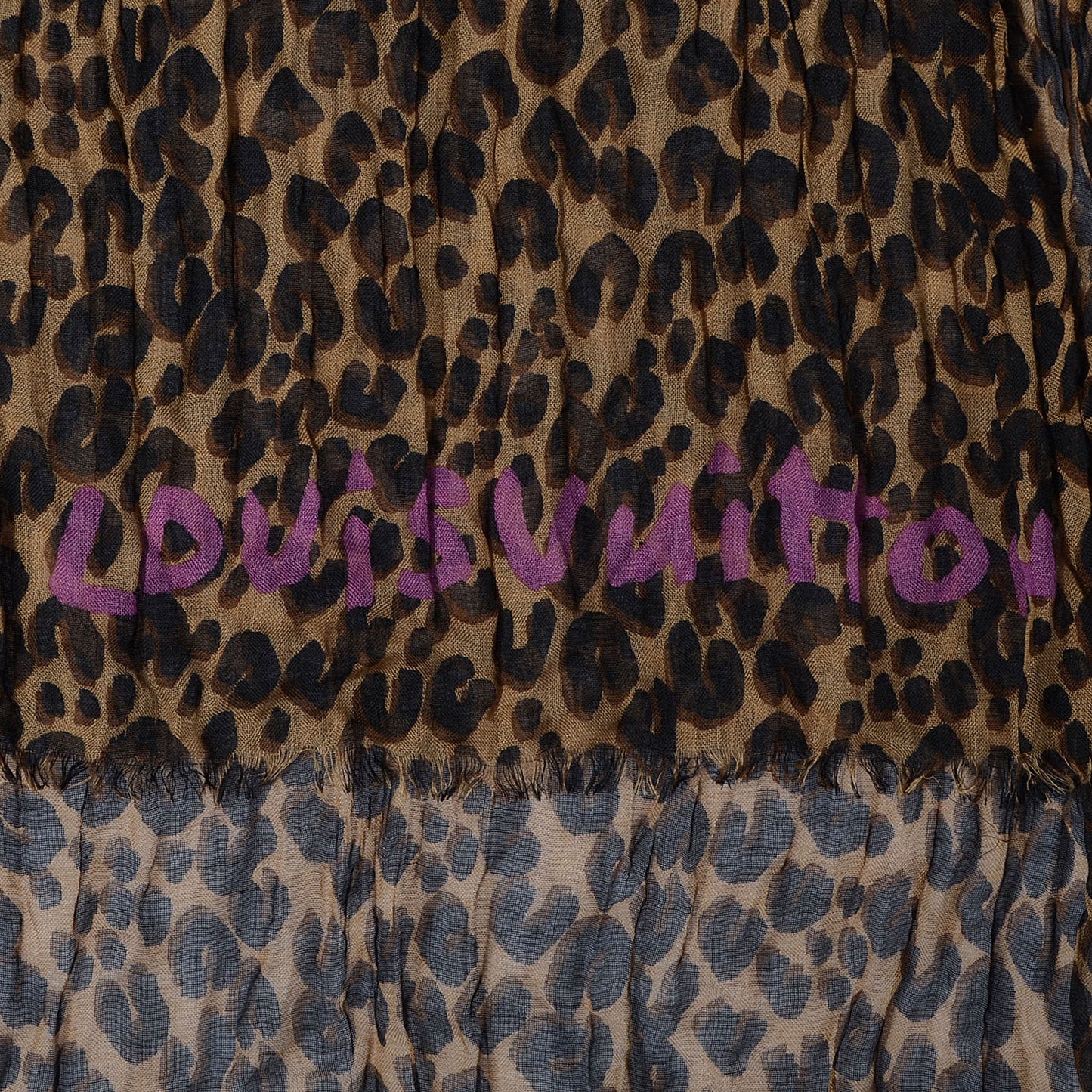 Cashmere Silk Leopard Stole Brown