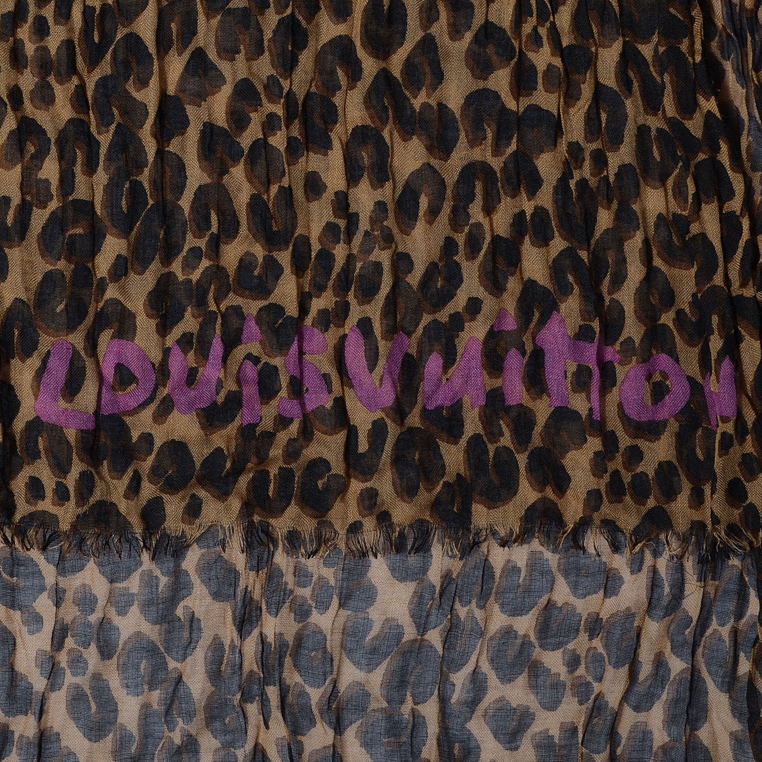 Louis Vuitton Cashmere Silk Leopard Stole Brown 4 of 6