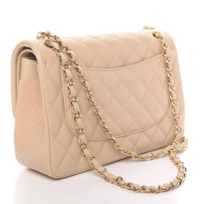 Chanel Lambskin Quilted Jumbo Double Flap Beige Clair 3 of 11