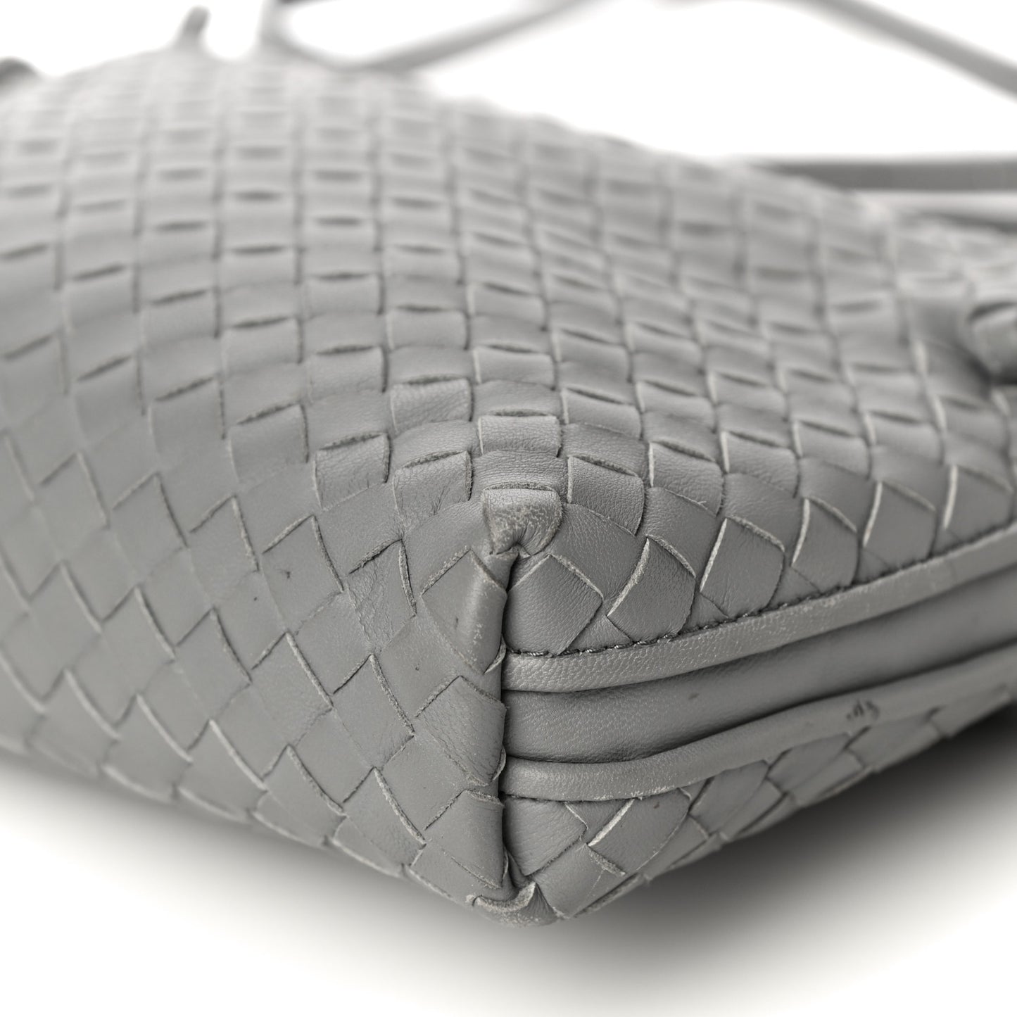 Nappa Intrecciato Nodini Crossbody Messenger Light Grey