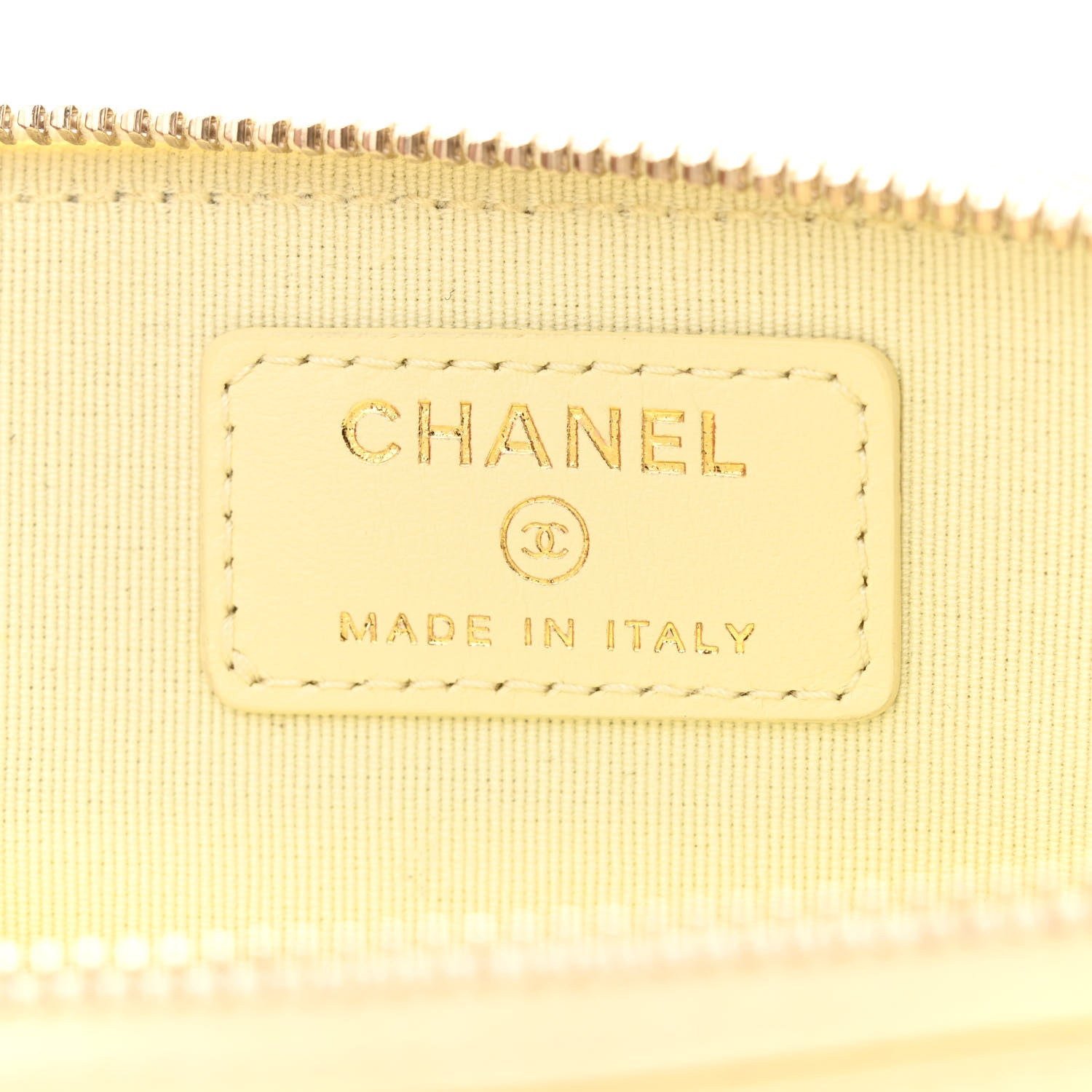 Chanel Caviar Quilted Zip Card Holder Wallet Light Yellow 6 of 12