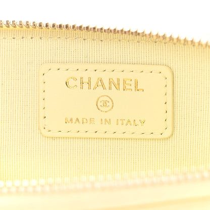 Chanel Caviar Quilted Zip Card Holder Wallet Light Yellow 6 of 12