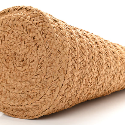 Saint Laurent Raffia Calfskin Small Panier Tote Naturale Nut 10 of 11