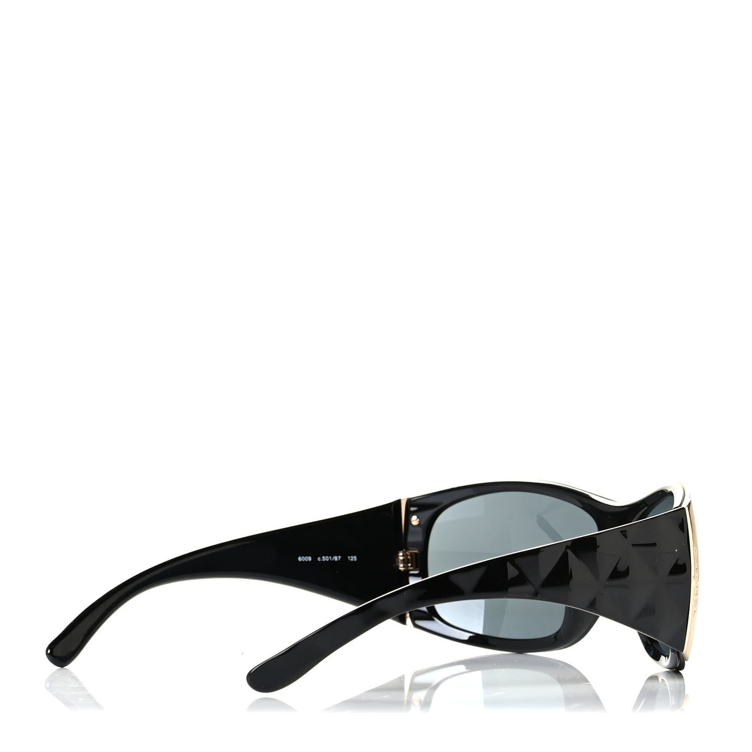 Chanel Acetate Quilted CC Shield Sunglasses 6009 Black 4 of 5