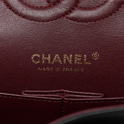 Chanel Calfskin Chevron Quilted Medium Double Flap Black 6 of 9
