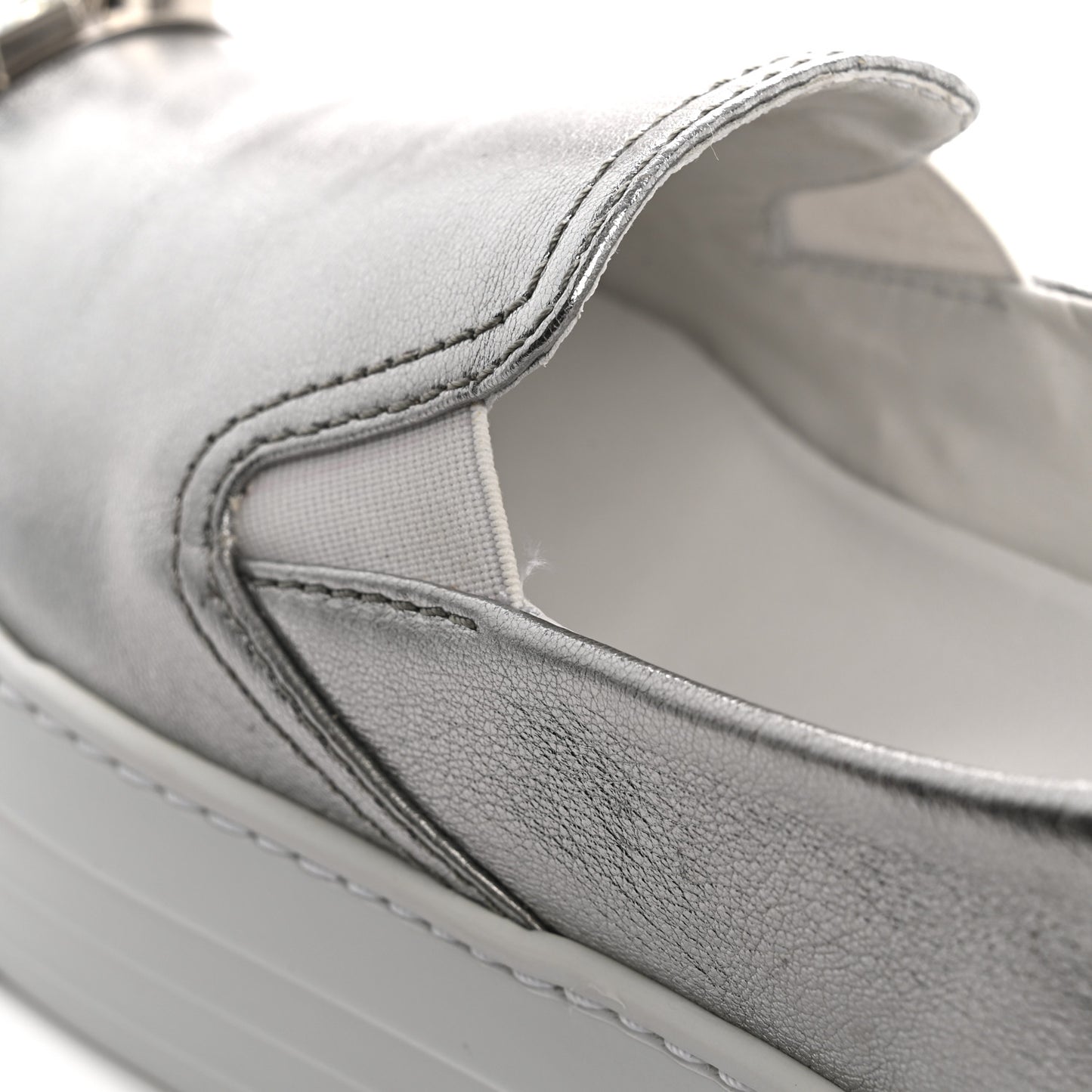 Mordore Crystal Embellished Womens Slip On Trainers 36 Cromo