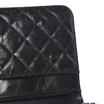 Chanel Shiny Aged Calfskin Quilted Boy Wallet On Chain WOC Black 15 of 19