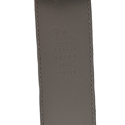 Gucci Calfskin Interlocking G Belt 80 32 Storm Grey 3 of 4