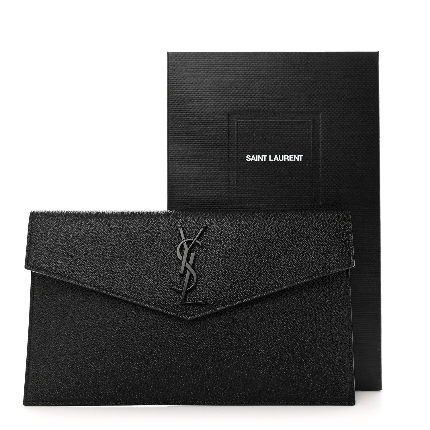 Saint Laurent Grain De Poudre Monogram Uptown Pouch Black 8 of 8