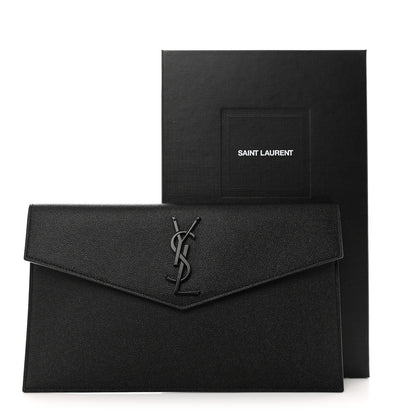 Saint Laurent Grain De Poudre Monogram Uptown Pouch Black 8 of 8