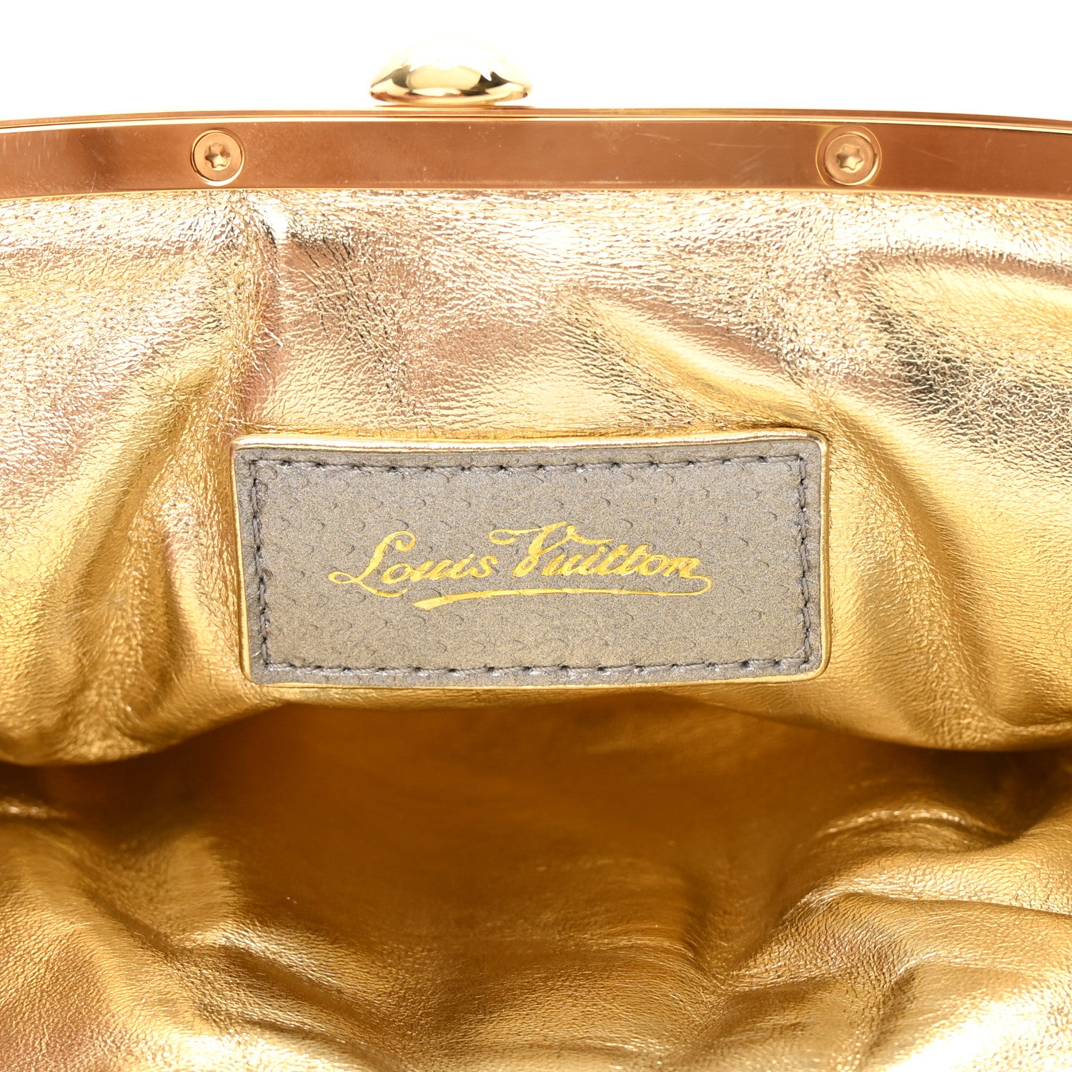 Louis Vuitton Satin Monogram Aumoniere Clutch Silver 6 of 12