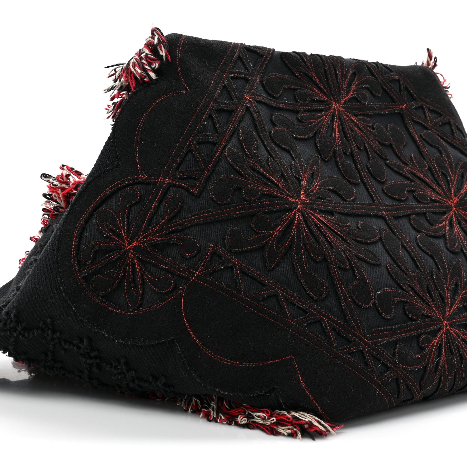 Christian Louboutin Cotton Embroidered Portugaba Tote Black 9 of 12