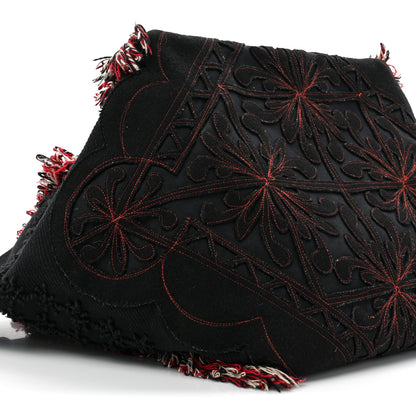 Christian Louboutin Cotton Embroidered Portugaba Tote Black 9 of 12