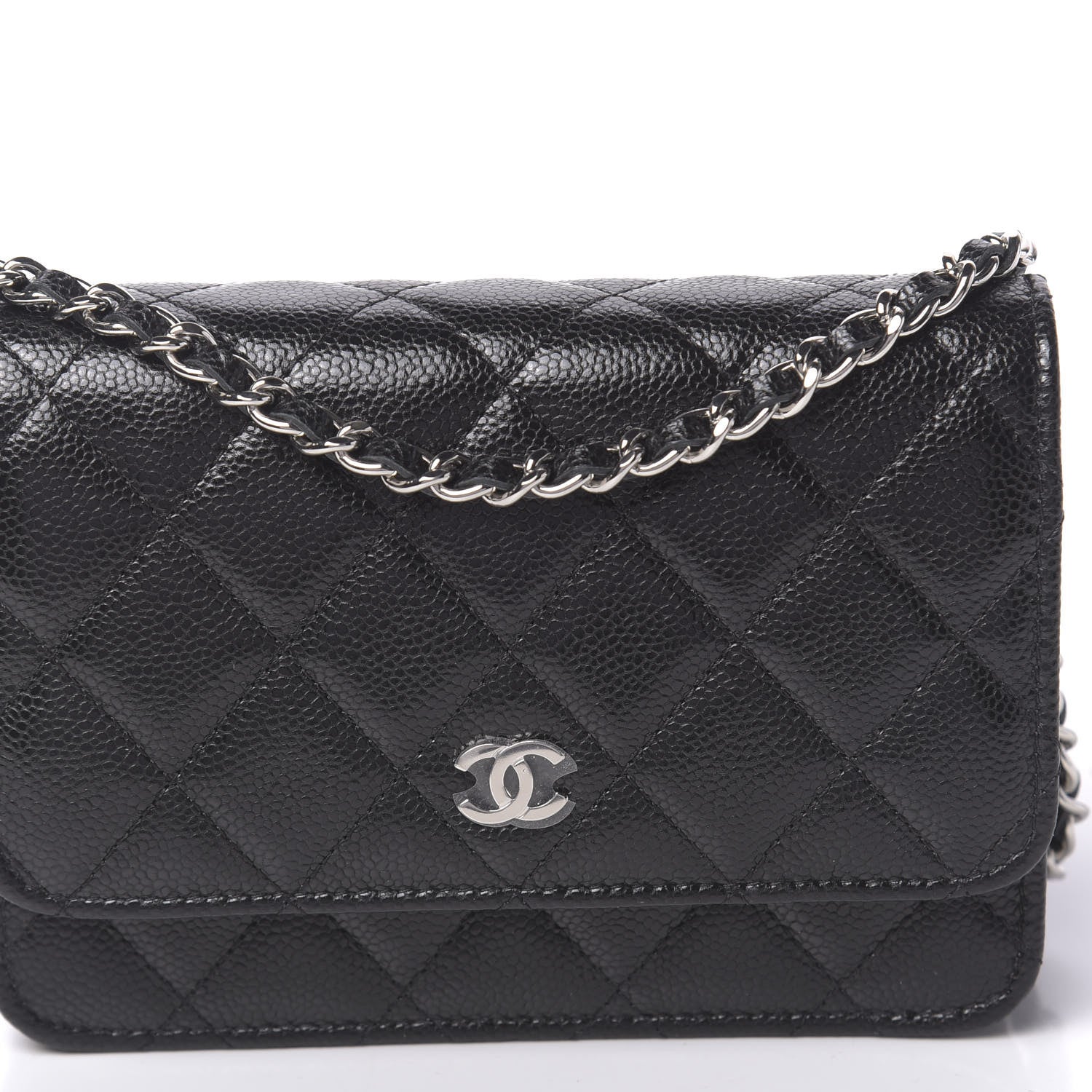 Chanel Caviar Quilted Mini Wallet On Chain WOC Black 10 of 11