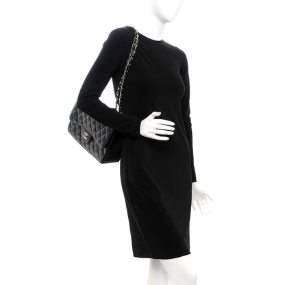 Chanel Caviar Quilted Jumbo Single Flap Black 3 of 9