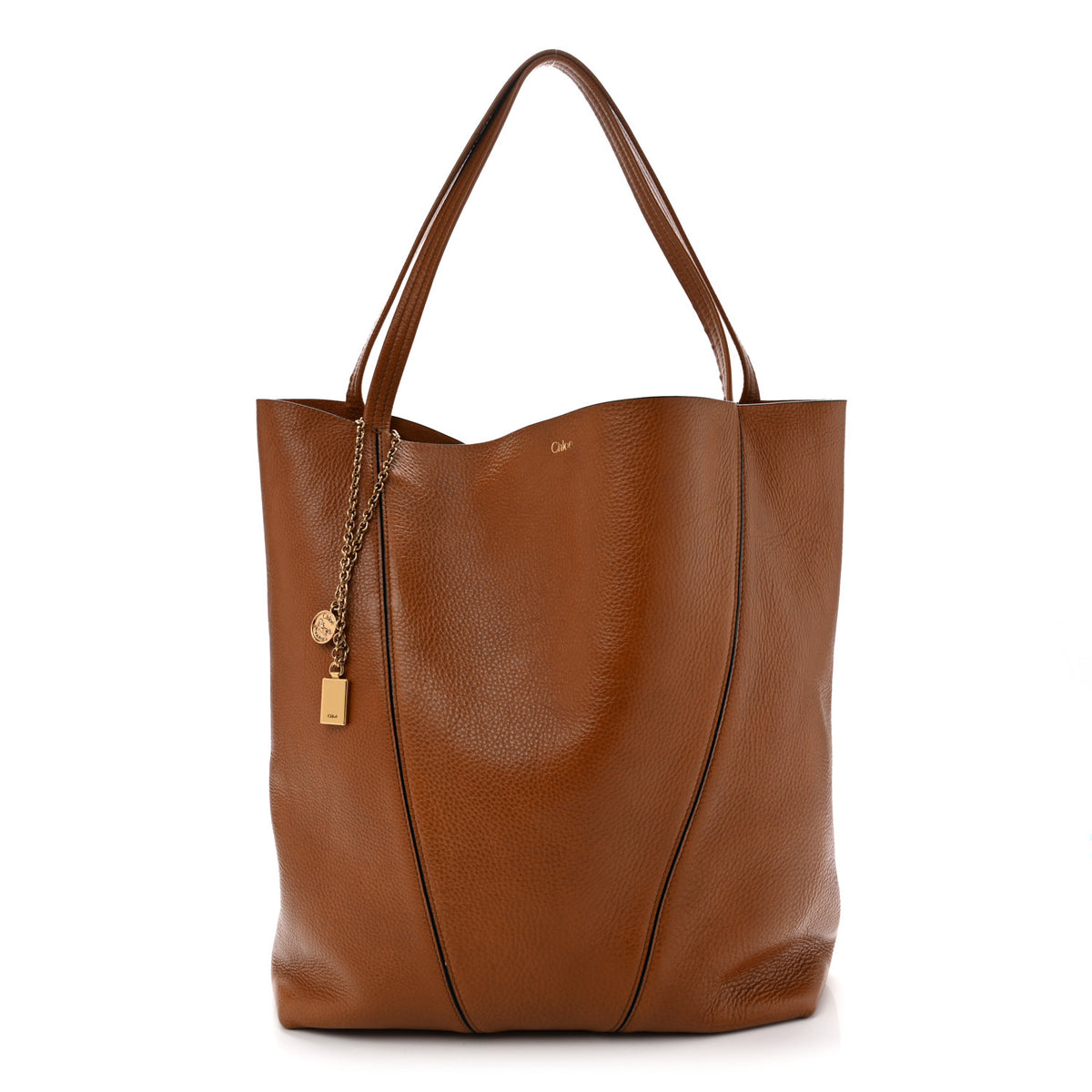 Chloe Grained Calfskin Medium Spin Tote Clay Brown 2 of 29