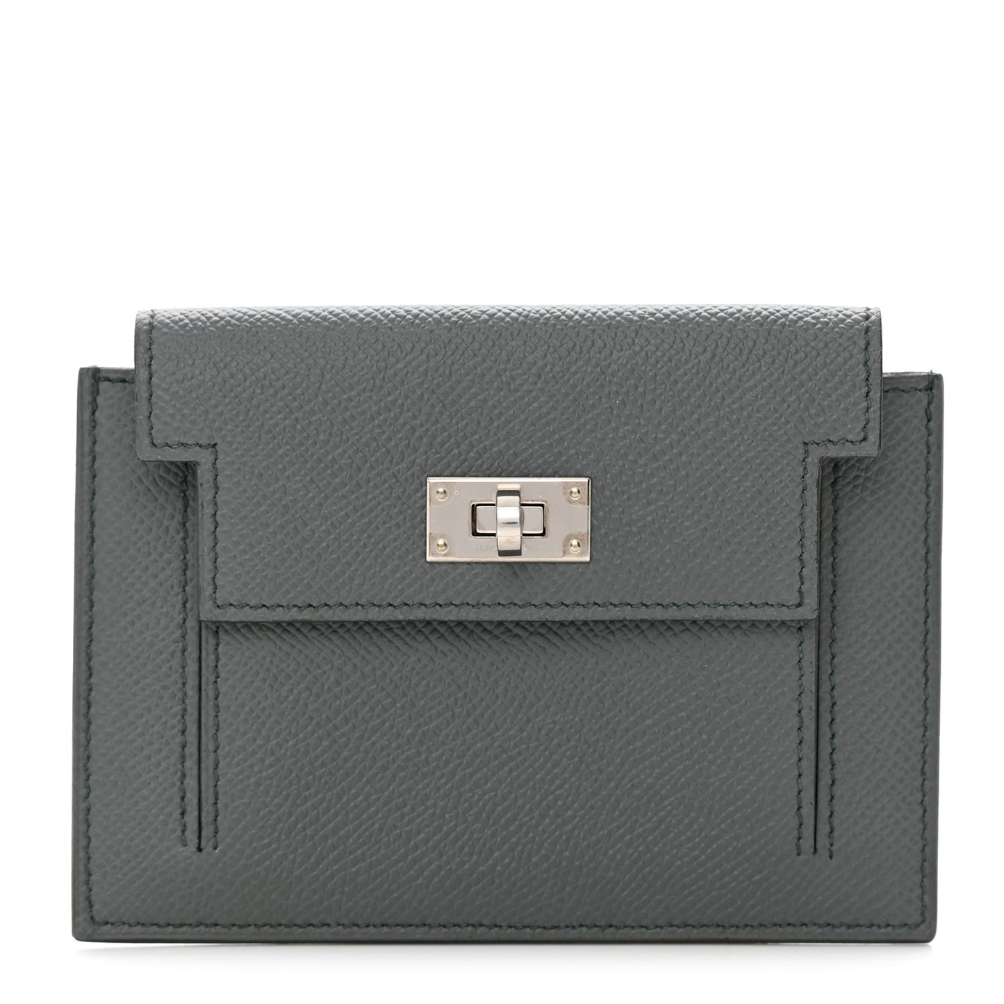 Epsom Kelly Pocket Compact Wallet Vert Amande
