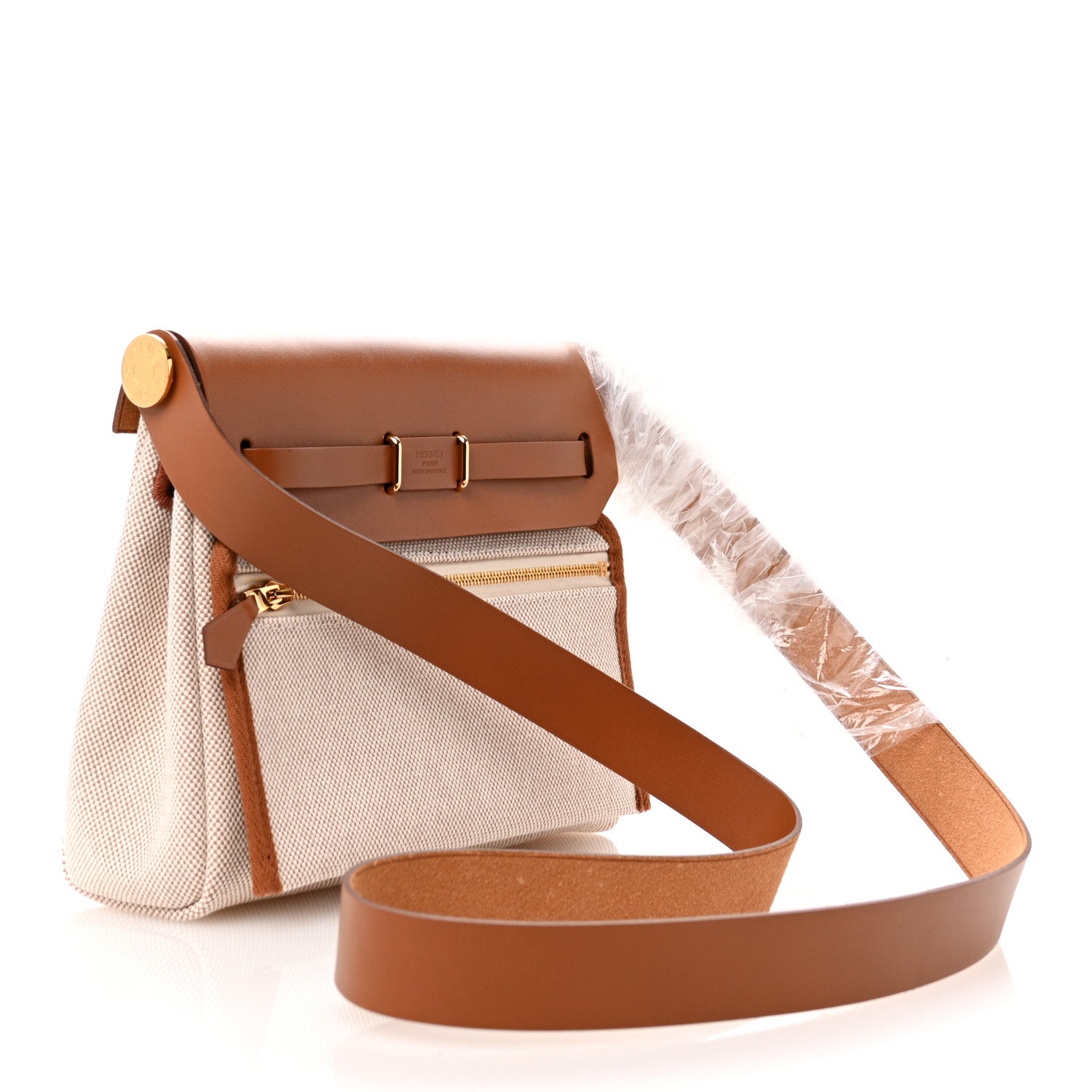 Hermes Military Toile Vache Hunter Herbag Zip Retourne 20 Ecru Beige Fauve 3 of 10