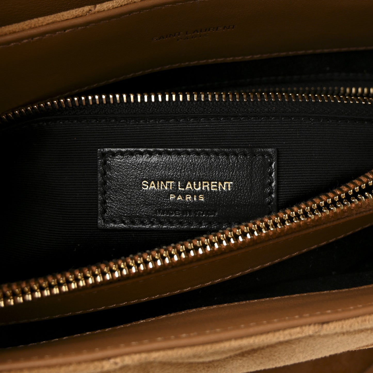 Suede Y Quilted Monogram Medium Loulou Chain Satchel Cinnamon