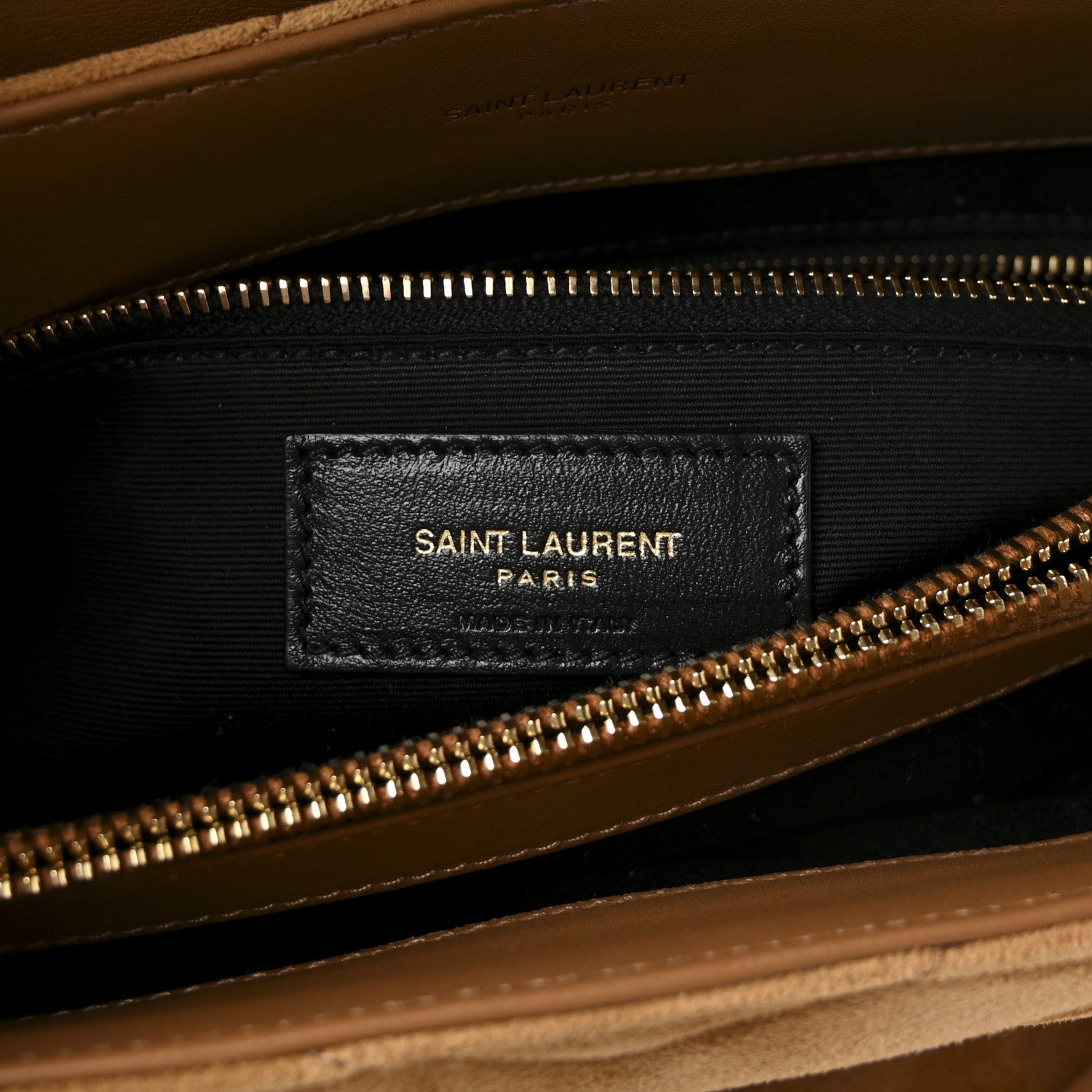 Saint Laurent Suede Y Quilted Monogram Medium Loulou Chain Satchel Cinnamon 6 of 9