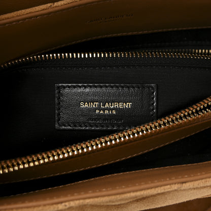 Saint Laurent Suede Y Quilted Monogram Medium Loulou Chain Satchel Cinnamon 6 of 9