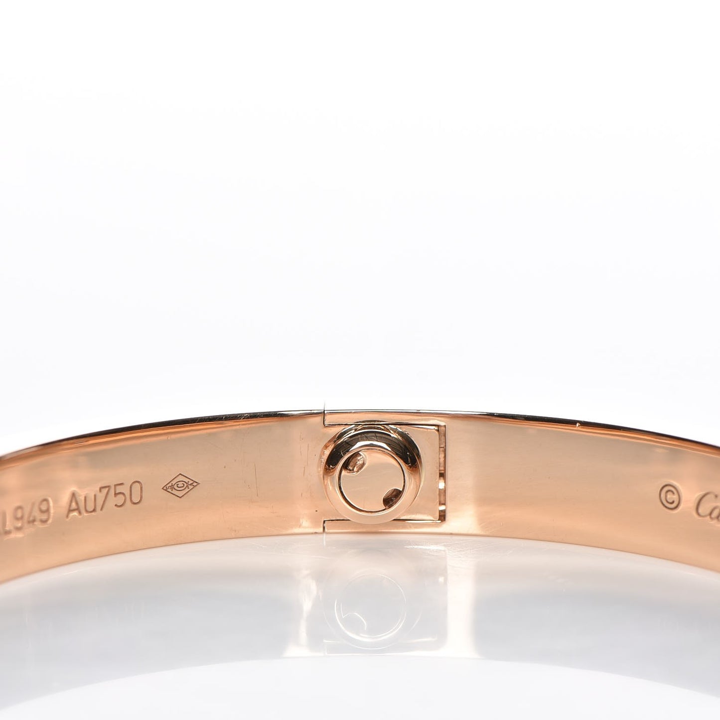 18K Pink Gold 4 Diamond LOVE Bracelet 17
