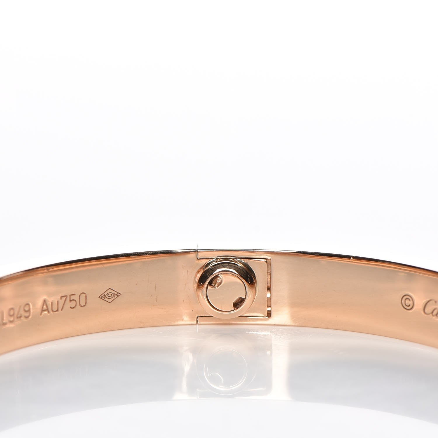 Cartier 18K Pink Gold 4 Diamond LOVE Bracelet 17 5 of 11