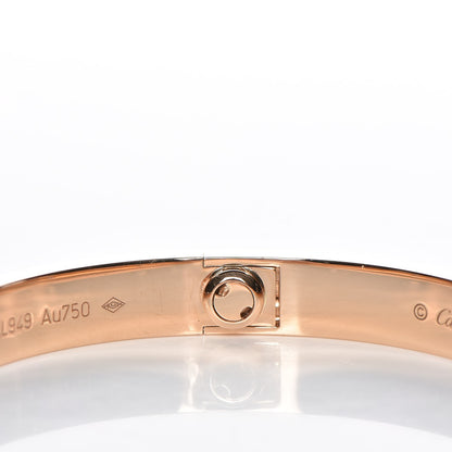 Cartier 18K Pink Gold 4 Diamond LOVE Bracelet 17 5 of 11