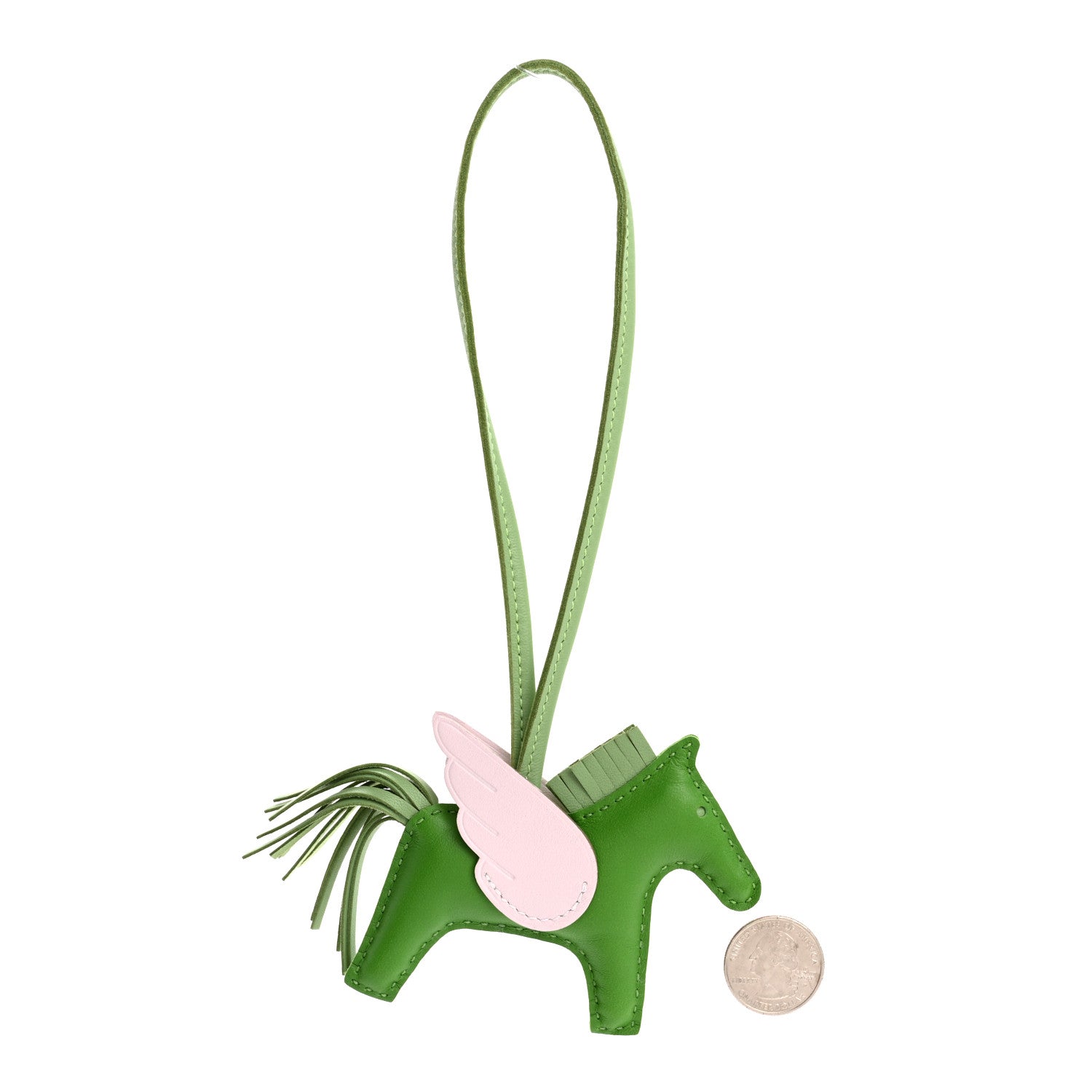 Hermes Milo Lambskin Grigri Rodeo Pegase Horse Bag Charm PM Vert Yucca Vert Criquet Mauve Pale 2 of 5