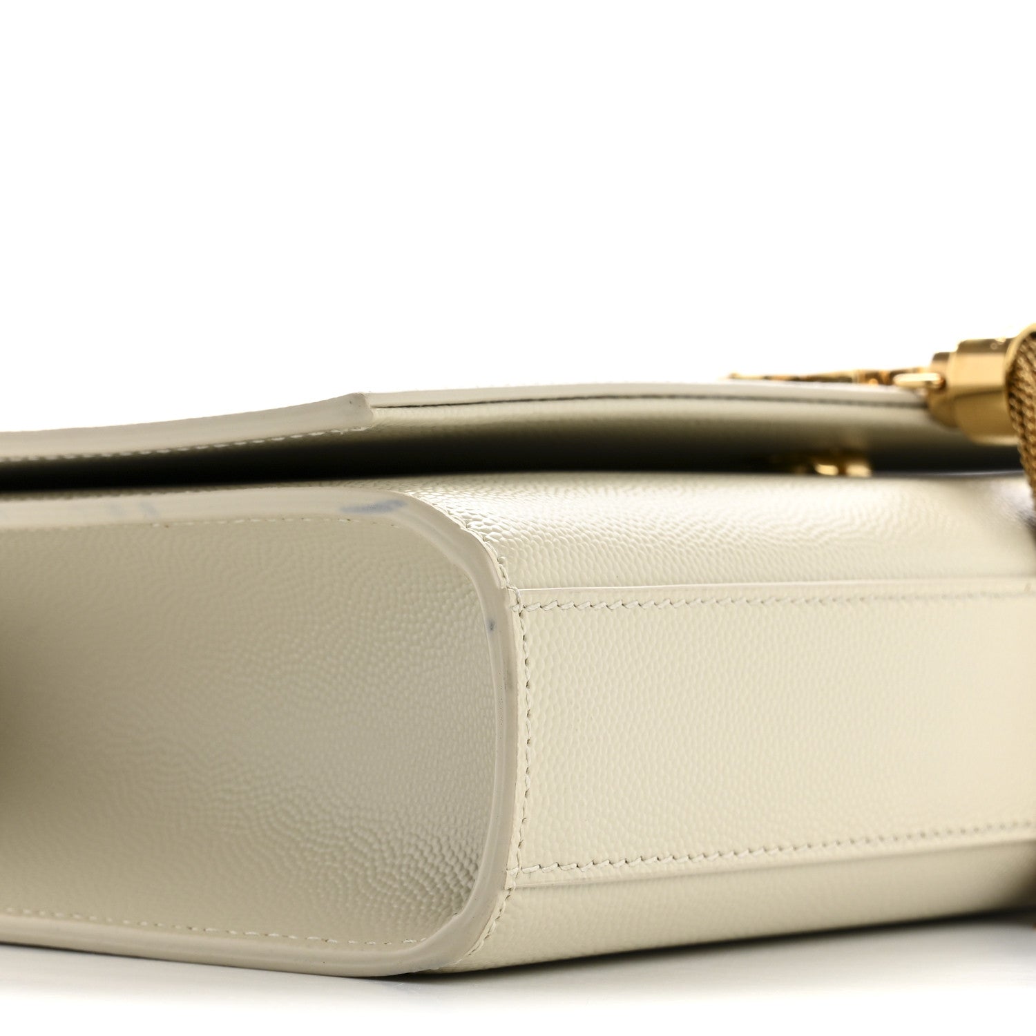 Saint Laurent Grain De Poudre Calfskin Medium Classic Monogram Kate Tassel Satchel Crema Soft 9 of 12